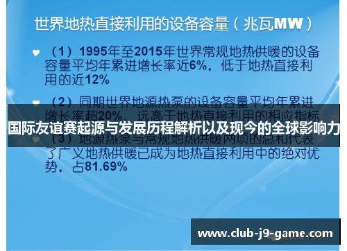 国际友谊赛起源与发展历程解析以及现今的全球影响力