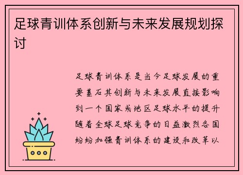 足球青训体系创新与未来发展规划探讨